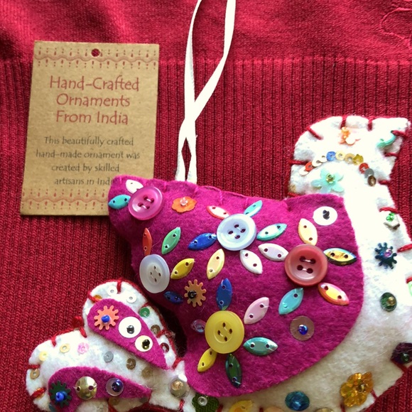 Bird Christmas ornament hand crafted in India - Picture 2 of 9